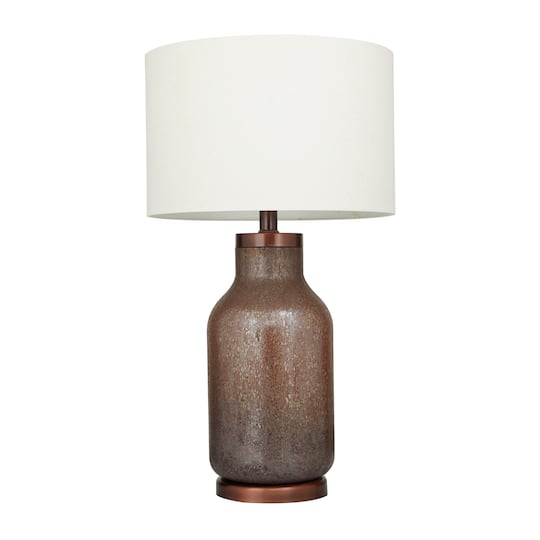Brown Glass Table Lamp 17&#x22; x 17&#x22; x 31&#x22;